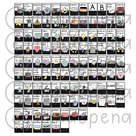 Oppiaine- ja tapahtumakortit 🇫🇮