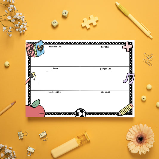 Läksyvihkon aukeama