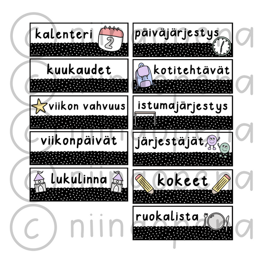 Otsikot luokkaan